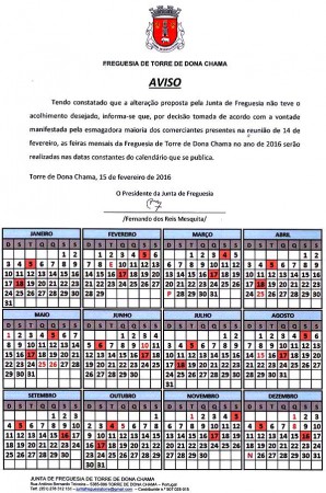 Feiras de Torre de Dona Chama 2016